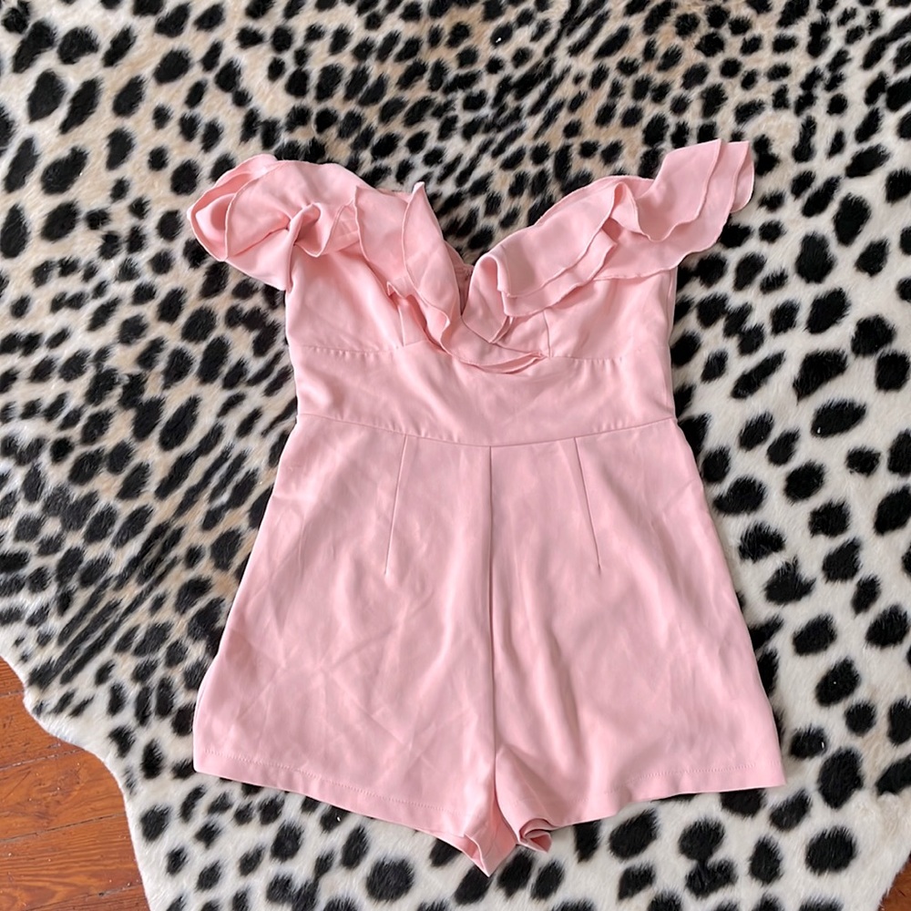 Revolve Sweetheart Ruffle Romper